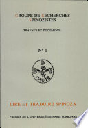Lire et traduire Spinoza