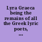 Lyra Graeca being the remains of all the Greek lyric poets, from Eumelus to Timotheus excepting Pindar : 2 : Vol. including Stesichorus, Ibycus, Anacreon, and Simonides