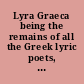 Lyra Graeca being the remains of all the Greek lyric poets, from Eumelus to Timotheus excepting Pindar : 3 : Vol. including Corinna, Bacchylides, Timotheus, the Anonymous fragments, the Folk-Songs and the Scolia with an account of Greek lyric poetry