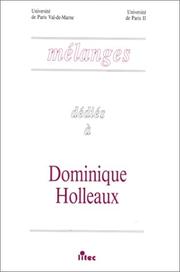 Mélanges dédiés à Dominique Holleaux