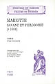 Mariotte, savant et philosophe (1684) : analyse d'une renommée