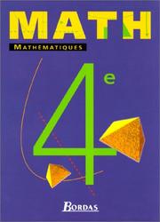 Math : 4e : cycle central des collèges, programme 1998 : Exemplaire réservé aux enseignants