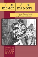 Meter matters : verse cultures of the long nineteenth century