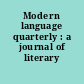 Modern language quarterly : a journal of literary history