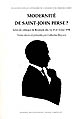 Modernité de Saint-John Perse ? : actes du colloque de Besançon des 14, 15 et 16 mai 1998