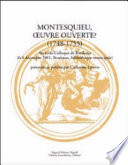 Montesquieu, oeuvre ouverte ? : 1748-1755 : actes du colloque de Bordeaux, 6-8 décembre 2001, Bordeaux, bibliothèque municipale