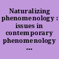 Naturalizing phenomenology : issues in contemporary phenomenology and cognitive science