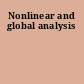 Nonlinear and global analysis