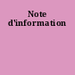 Note d'information