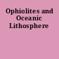 Ophiolites and Oceanic Lithosphere