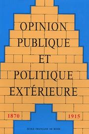 Opinion publique et politique extérieure : colloque [Rome, 1980-1982]