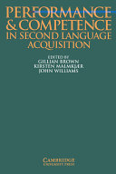 Performance and competence in second language acquisition