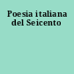 Poesia italiana del Seicento
