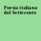 Poesia italiana del Settecento