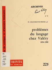 Problèmes du langage chez Valéry : Cahiers et oeuvres, 1894-1900