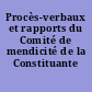 Procès-verbaux et rapports du Comité de mendicité de la Constituante (1790-1791)