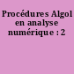 Procédures Algol en analyse numérique : 2