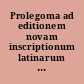 Prolegoma ad editionem novam inscriptionum latinarum Galliae Belgicae pertinentia
