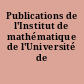 Publications de l'Institut de mathématique de l'Université de Strasbourg