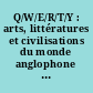Q/W/E/R/T/Y : arts, littératures et civilisations du monde anglophone : 2 : Octobre 1992
