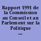 Rapport 1991 de la Commission au Conseil et au Parlement sur la Politique Commune de la Pêche