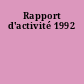 Rapport d'activité 1992