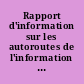 Rapport d'information sur les autoroutes de l'information et la francophonie