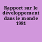 Rapport sur le développement dans le monde 1981