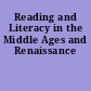 Reading and Literacy in the Middle Ages and Renaissance