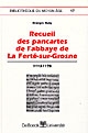 Recueil des pancartes de l'Abbaye de La Ferté-sur-Grosne : 1113-1178