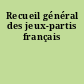 Recueil général des jeux-partis français
