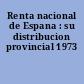 Renta nacional de Espana : su distribucion provincial 1973