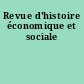 Revue d'histoire économique et sociale