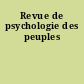 Revue de psychologie des peuples