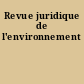 Revue juridique de l'environnement