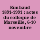 Rimbaud 1891-1991 : actes du colloque de Marseille, 6-10 novembre 1991