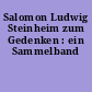 Salomon Ludwig Steinheim zum Gedenken : ein Sammelband