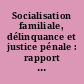 Socialisation familiale, délinquance et justice pénale : rapport final pour la CNAF et le GIP "Mission de recherche droit et justice" : Volume 1 : La famille explique-t-elle la délinquance des jeunes ?