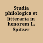 Studia philologica et litteraria in honorem L. Spitzer
