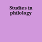 Studies in philology
