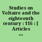Studies on Voltaire and the eighteenth century : 116 : [ Articles divers et bibliographie provisoire des traductions néerlandaises et flamandes de Voltaire]