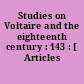 Studies on Voltaire and the eighteenth century : 143 : [ Articles divers.]