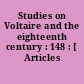 Studies on Voltaire and the eighteenth century : 148 : [ Articles divers.]