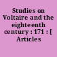 Studies on Voltaire and the eighteenth century : 171 : [ Articles divers.]
