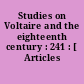 Studies on Voltaire and the eighteenth century : 241 : [ Articles divers.]