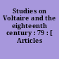 Studies on Voltaire and the eighteenth century : 79 : [ Articles divers.]