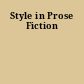Style in Prose Fiction