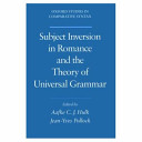 Subject inversion in Romance and the theory of universal grammar