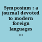 Symposium : a journal devoted to modern foreign languages and literatures