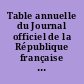 Table annuelle du Journal officiel de la République française : Lois et décrets